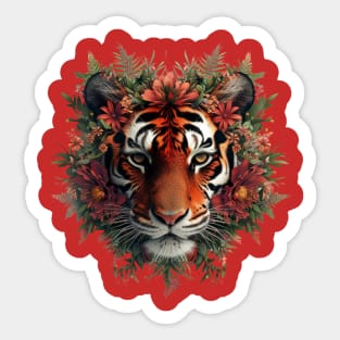 Floral Tiger Sticker